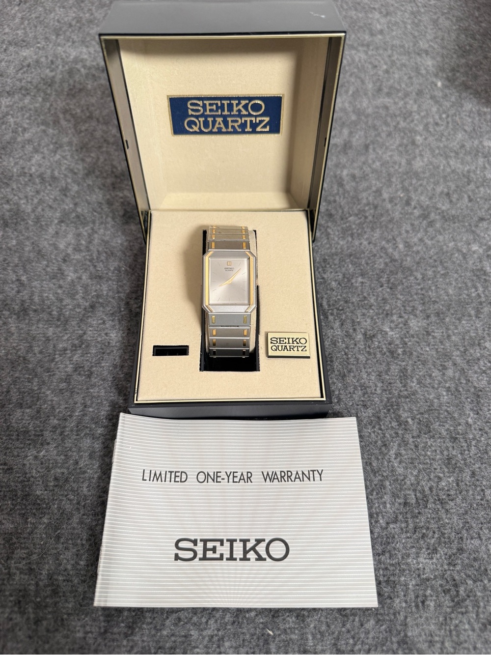Seiko Two-Tone Silver and Gold Rectangular Dress Watch - Picture 3 of 9